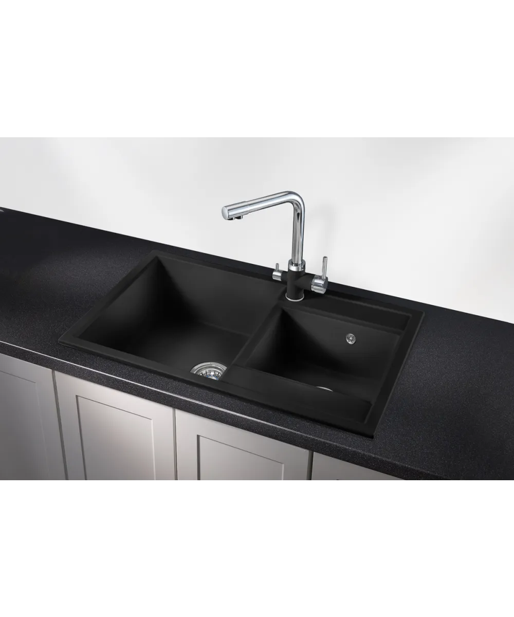 Кухонная мойка Kuppersberg MODENA 80 NL 1,5B DEEP BLACK - фото 2