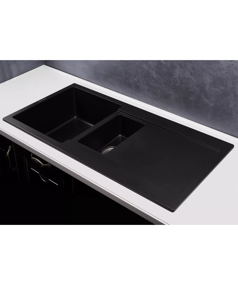 Кухонная мойка Kuppersberg MODENA 1,5B2D BLACK METALLIC - фото 2