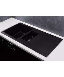 Кухонная мойка Kuppersberg MODENA 1,5B2D BLACK METALLIC - минифото 2