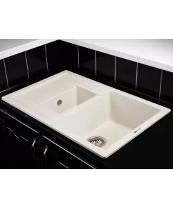 Кухонная мойка Kuppersberg MODENA 1,5B1D WHITE ALABASTER - минифото 2