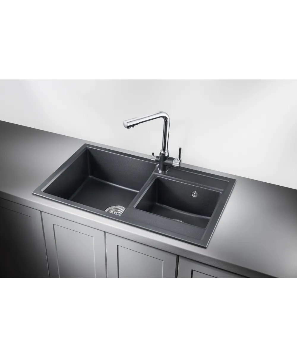 Кухонная мойка Kuppersberg MODENA 80 NL 1,5B ANTHRACITE - фото 2