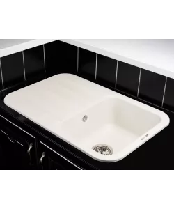 Кухонная мойка Kuppersberg LIRA 1B1D WHITE ALABASTER - минифото 2